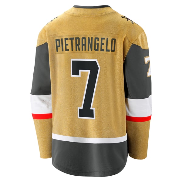 Men's Vegas Golden Knights Alex Pietrangelo Fanatics Gold Home Breakaway Jersey - Image 4