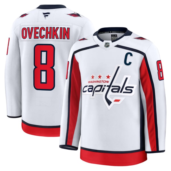 Men's Washington Capitals Alexander Ovechkin Fanatics White Away Premium Jersey - Image 2