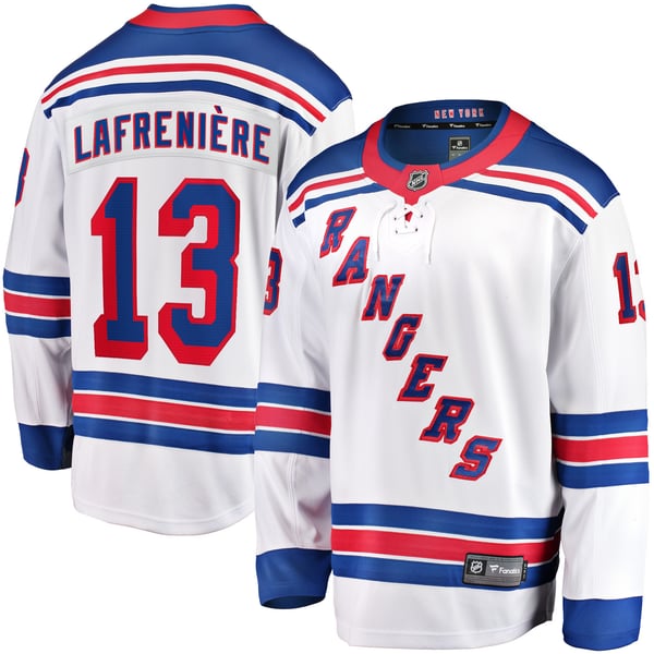 Men's New York Rangers Alexis Lafreniere Fanatics White  Breakaway Jersey - Image 2