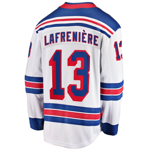 Men's New York Rangers Alexis Lafreniere Fanatics White  Breakaway Jersey - Image 4