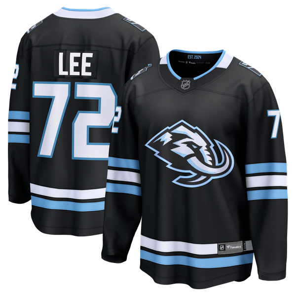 Men's Utah Mammoth Anders Lee Fanatics Black Home Breakaway Jersey - Image 1