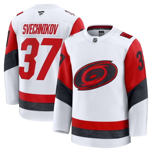 Men's Carolina Hurricanes Andrei Svechnikov Fanatics White Away Premium Jersey - Image 1
