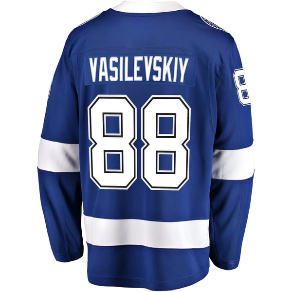 Men's Tampa Bay Lightning Andrei Vasilevskiy Fanatics Blue Home Breakaway Player Jersey - Image 4