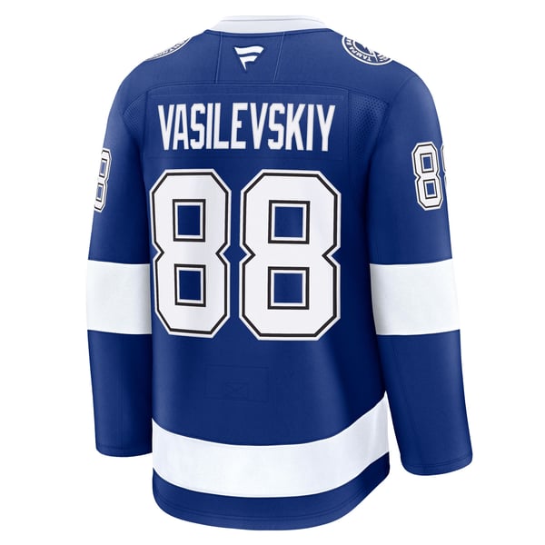 Men's Tampa Bay Lightning Andrei Vasilevskiy Fanatics Blue Home Premium Jersey - Image 4