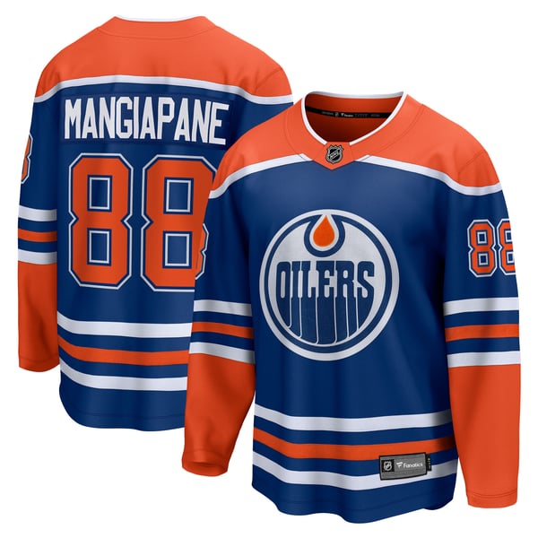 Men's Edmonton Oilers Andrew Mangiapane Fanatics Royal Home Breakaway Jersey - Image 1