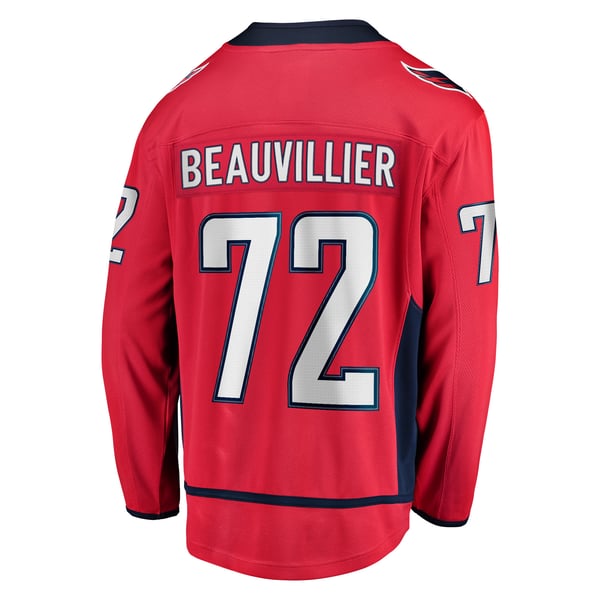 Men's Washington Capitals Anthony Beauvillier Fanatics Red Home Breakaway Jersey - Image 4