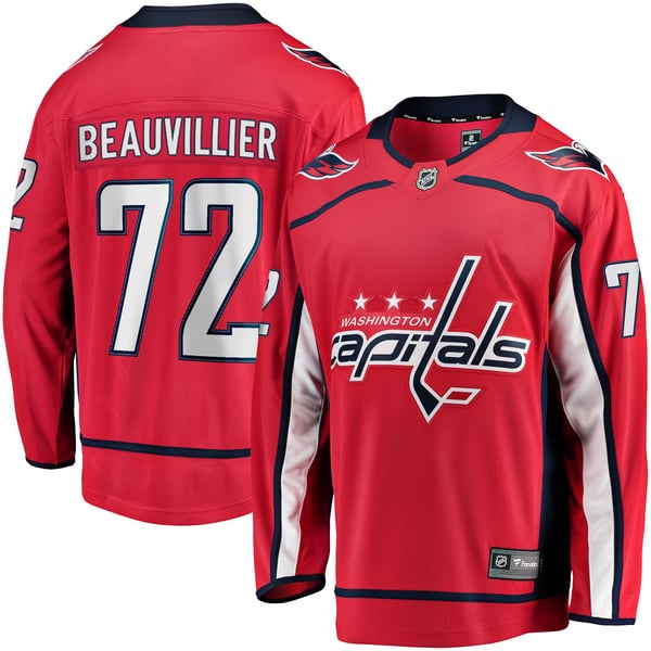 Men's Washington Capitals Anthony Beauvillier Fanatics Red Home Breakaway Jersey - Image 1