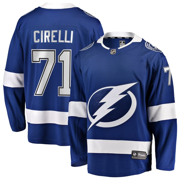 Men's Tampa Bay Lightning Anthony Cirelli Fanatics Blue Home Breakaway Player Jersey - Image 1
