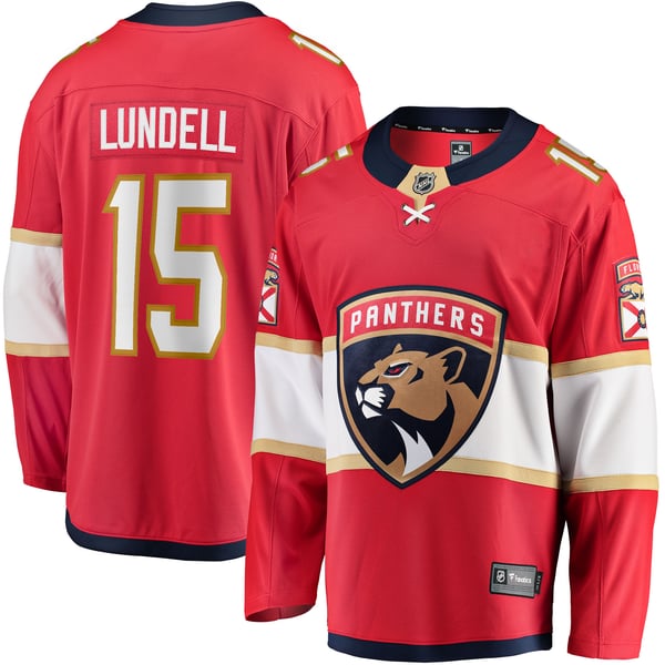 Men's Florida Panthers Anton Lundell Fanatics Red Home Breakaway Player Jersey - Image 2