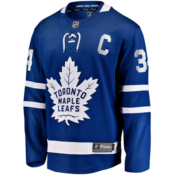 Men's Toronto Maple Leafs Auston Matthews Fanatics Blue Captain Patch Home Breakaway Player Jersey - Image 3