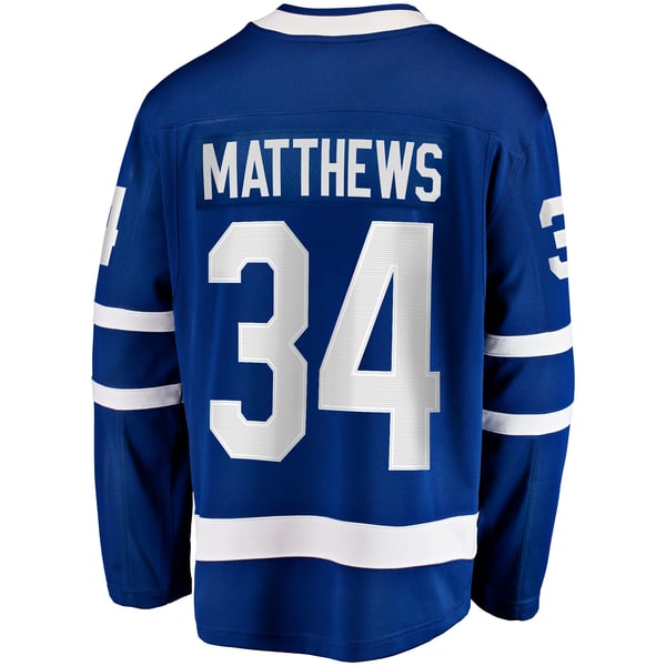 Men's Toronto Maple Leafs Auston Matthews Fanatics Blue Captain Patch Home Breakaway Player Jersey - Image 4