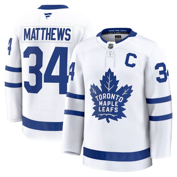 Men's Toronto Maple Leafs Auston Matthews Fanatics White Away Premium Jersey - Image 2