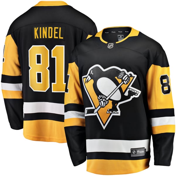 Men's Pittsburgh Penguins Ben Kindel Fanatics Black Home Breakaway Jersey - Image 1