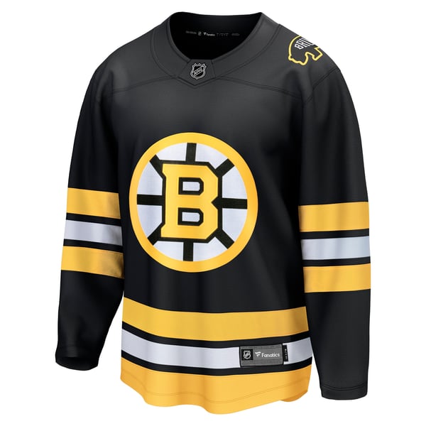 Men's Boston Bruins  Fanatics Black Anniversary Home Breakaway Jersey