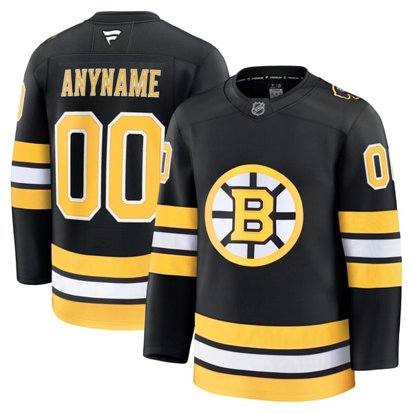 Men's Boston Bruins  Fanatics Black Home Premium Custom Jersey