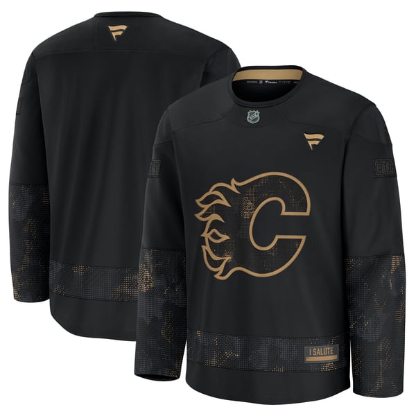 Men's Calgary Flames  Fanatics Black 2024 Military Appreciation Practice Jersey - Image 2