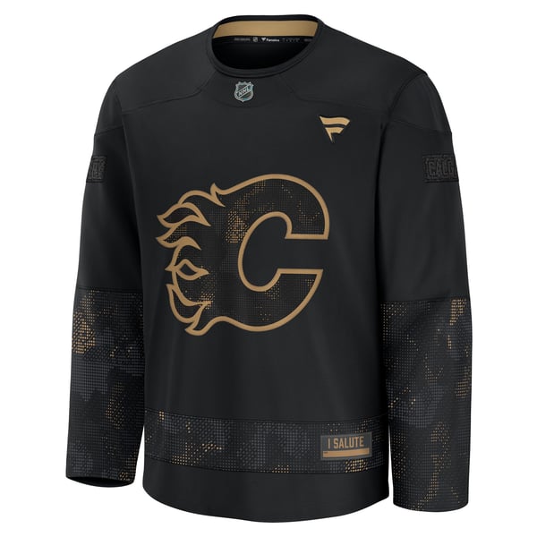 Men's Calgary Flames  Fanatics Black 2024 Military Appreciation Practice Jersey - Image 3
