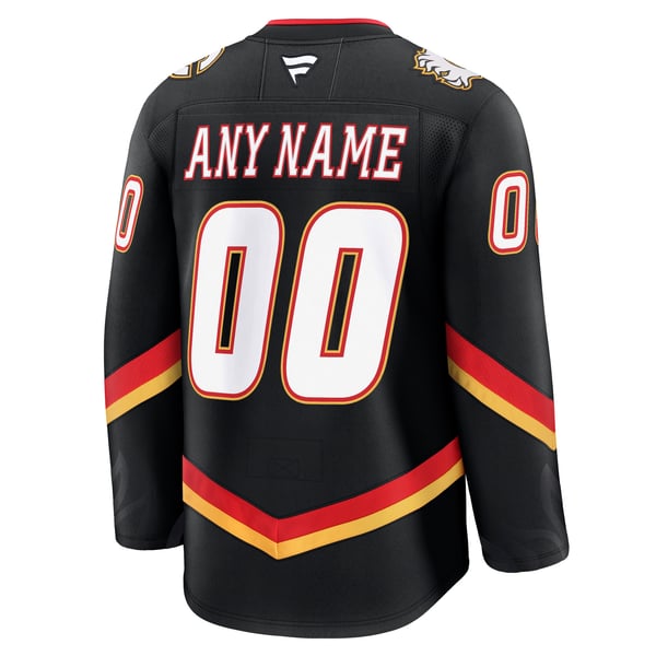 Men's Calgary Flames Fanatics Black Alternate Premium Custom Jersey - Image 4