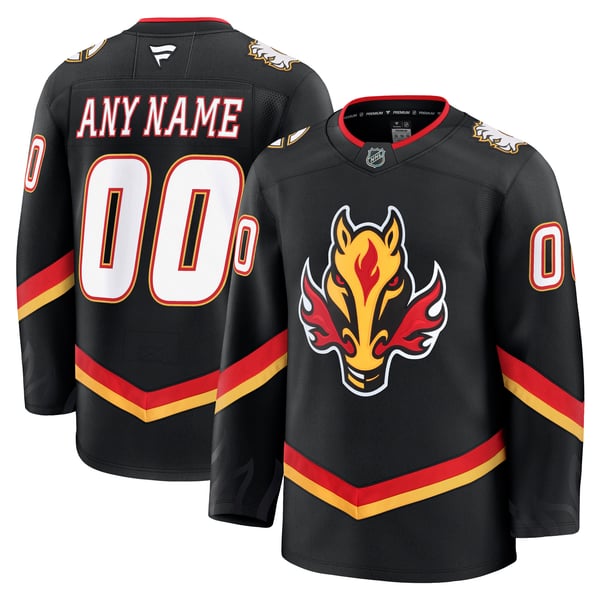 Men's Calgary Flames Fanatics Black Alternate Premium Custom Jersey - Image 1