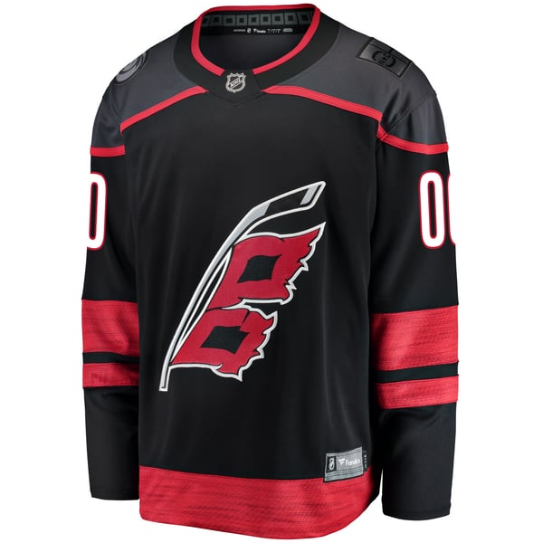 Men's Carolina Hurricanes Fanatics Black Home Breakaway Custom Jersey - Image 3