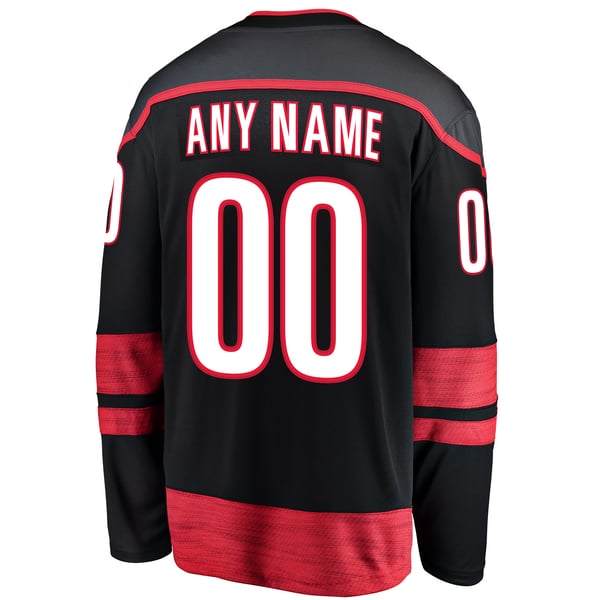 Men's Carolina Hurricanes Fanatics Black Home Breakaway Custom Jersey - Image 4