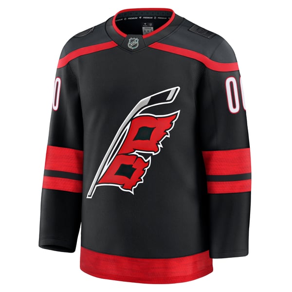 Men's Carolina Hurricanes Fanatics Black Home Premium Custom Jersey - Image 3