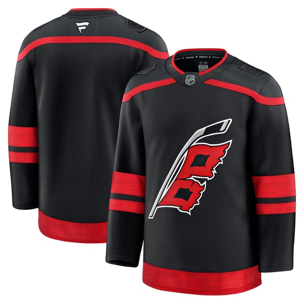 Men's Carolina Hurricanes Fanatics Black Home Premium Jersey - Image 2