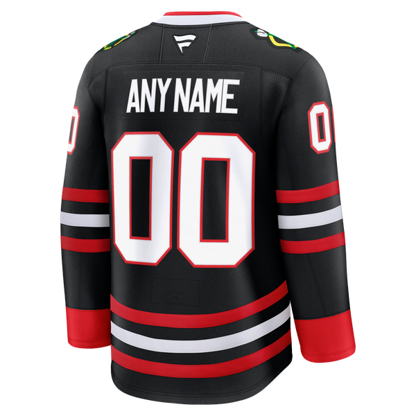 Men's Chicago Blackhawks  Fanatics Black Alternate Custom Premium Jersey - Image 4