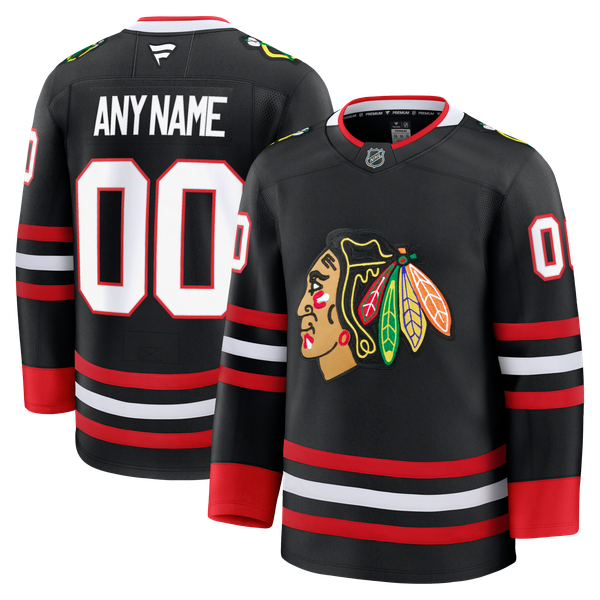 Men's Chicago Blackhawks  Fanatics Black Alternate Custom Premium Jersey - Image 1