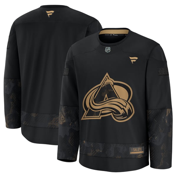 Men's Colorado Avalanche  Fanatics Black 2024 Military Appreciation Practice Jersey - Image 2
