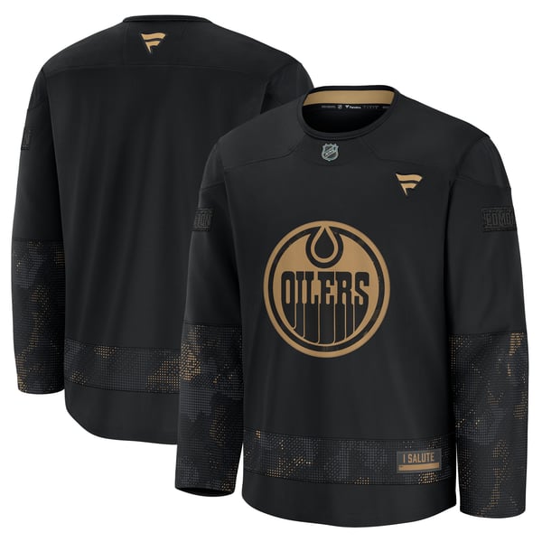 Men's Edmonton Oilers  Fanatics Black 2024 Military Appreciation Practice Jersey - Image 2