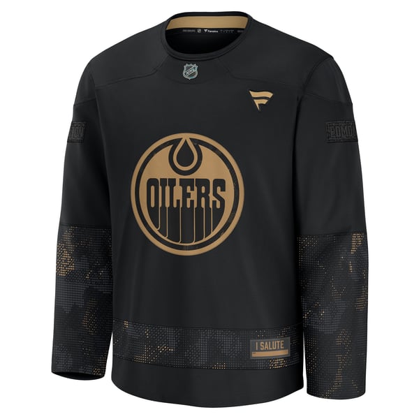 Men's Edmonton Oilers  Fanatics Black 2024 Military Appreciation Practice Jersey - Image 3
