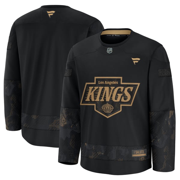 Men's Los Angeles Kings  Fanatics Black 2024 Military Appreciation Practice Jersey - Image 2