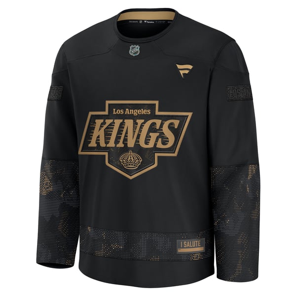 Men's Los Angeles Kings  Fanatics Black 2024 Military Appreciation Practice Jersey - Image 3