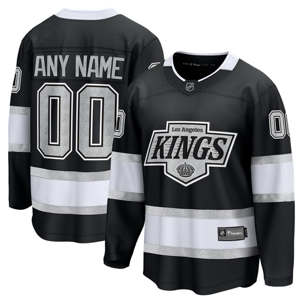 Men's Los Angeles Kings Fanatics Black Home Breakaway Custom Jersey - Image 1