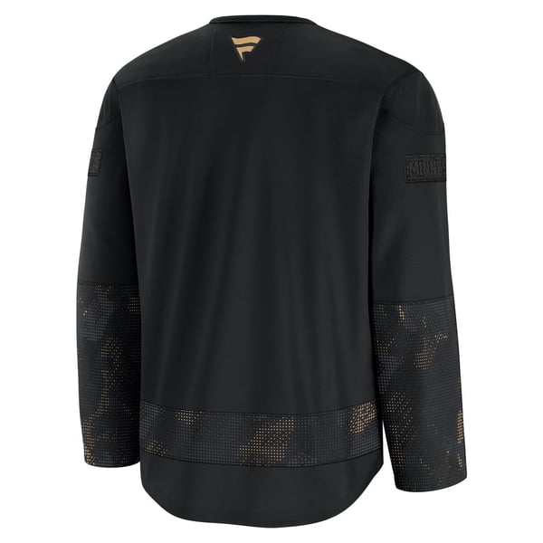 Men's Minnesota Wild  Fanatics Black 2024 Military Appreciation Practice Jersey - Image 4