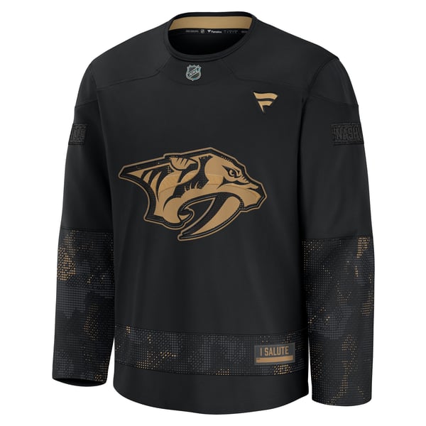 Men's Nashville Predators  Fanatics Black 2024 Military Appreciation Practice Jersey - Image 3