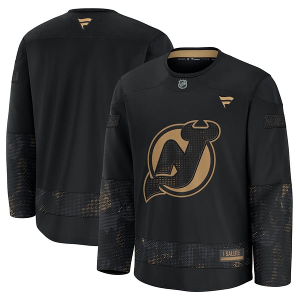 Men's New Jersey Devils  Fanatics Black 2024 Military Appreciation Practice Jersey - Image 2