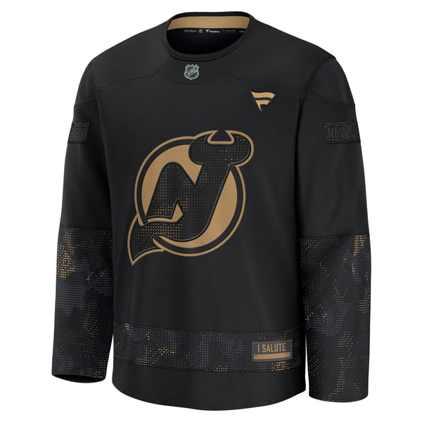 Men's New Jersey Devils  Fanatics Black 2024 Military Appreciation Practice Jersey - Image 3