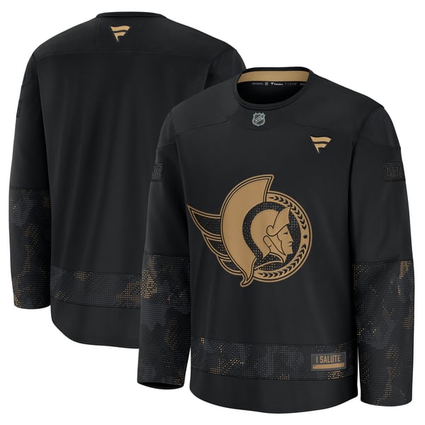 Men's Ottawa Senators  Fanatics Black 2024 Military Appreciation Practice Jersey - Image 2