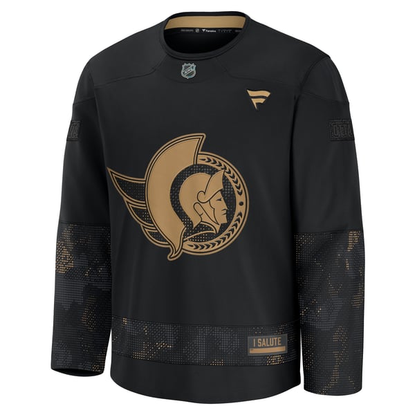 Men's Ottawa Senators  Fanatics Black 2024 Military Appreciation Practice Jersey - Image 3