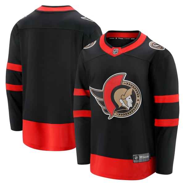 Men's Ottawa Senators Fanatics Black Home Breakaway Jersey - Image 2