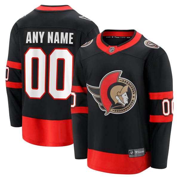 Men's Ottawa Senators Fanatics Black Home Custom Breakaway Jersey - Image 1