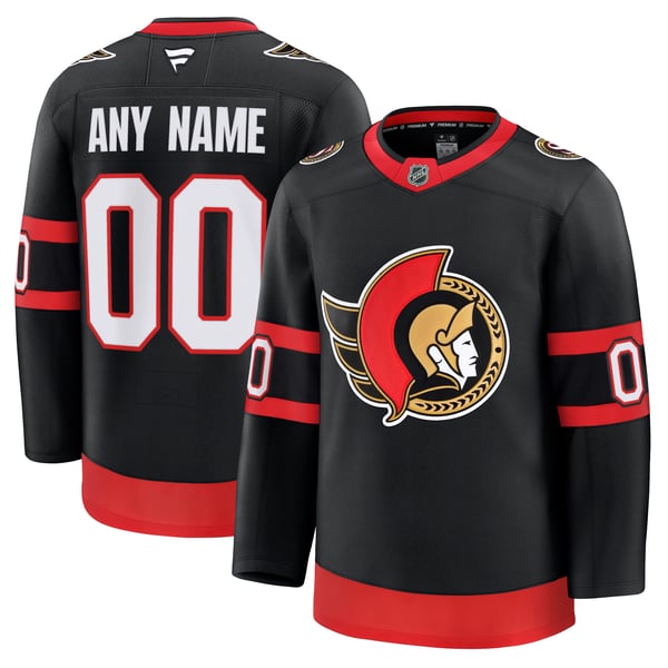 Men's Ottawa Senators Fanatics Black Home Premium Custom Jersey - Image 2
