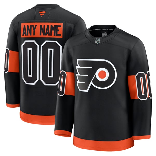 Men's Philadelphia Flyers Fanatics Black Alternate Premium Custom Jersey - Image 1