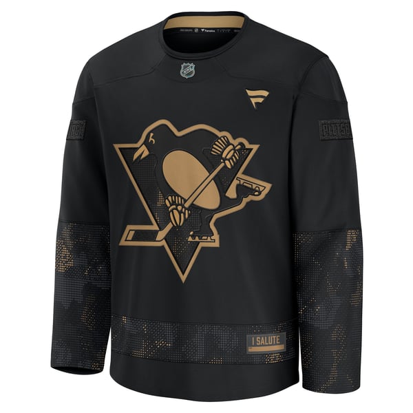 Men's Pittsburgh Penguins  Fanatics Black 2024 Military Appreciation Practice Jersey - Image 3