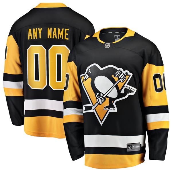 Men's Pittsburgh Penguins Fanatics Black Home Breakaway Custom Jersey - Image 2