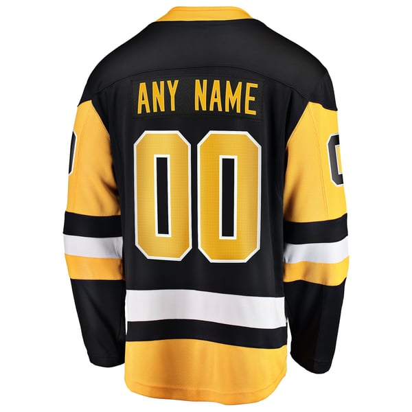 Men's Pittsburgh Penguins Fanatics Black Home Breakaway Custom Jersey - Image 4