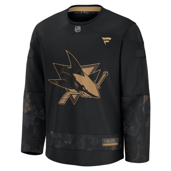 Men's San Jose Sharks  Fanatics Black 2024 Military Appreciation Practice Jersey - Image 3
