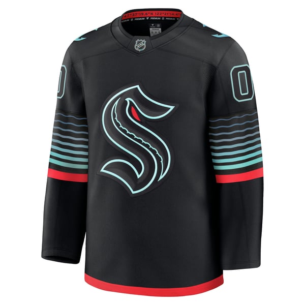 Men's Seattle Kraken Fanatics Black Alternate Premium Custom Jersey - Image 3